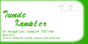 tunde kampler business card